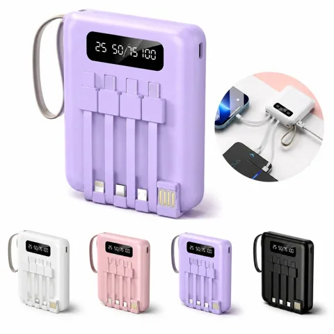 5000mAh Detachable Cable Power Bank with 4 Built-in Cords 2