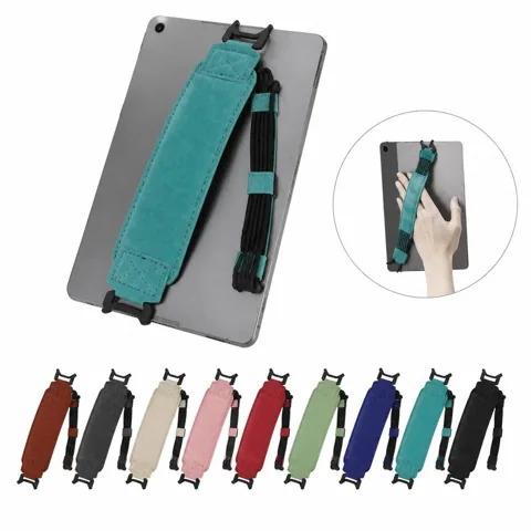 Premium Leather Tablet Grip Holder with Adhesive Backing 2
