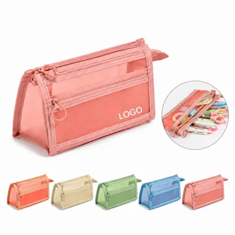 Eco-Friendly PVC Pencil Pouch with Multiple Compartments