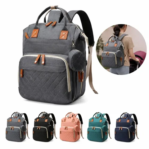 Waterproof Mommy Backpack Diaper Bag with Changing Pad 2