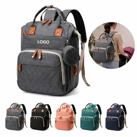 Waterproof Mommy Backpack Diaper Bag with Changing Pad 1