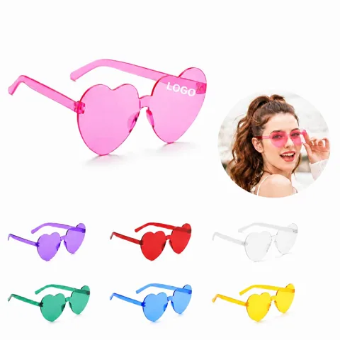 PC Rimless Heart-Shaped Eyeglasses Lightweight Fashion