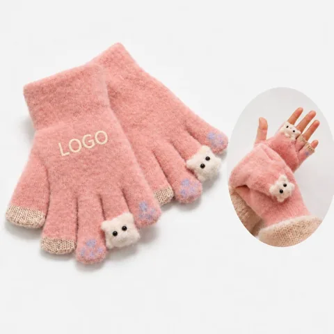 Cozy Customizable Plush Gloves for Cold Weather