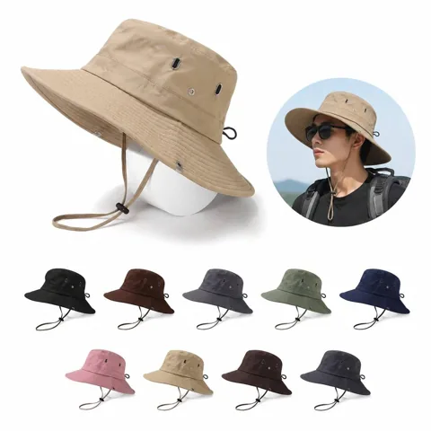 Quick-Dry Adjustable Bucket Hat for Outdoor Sun Protection 2