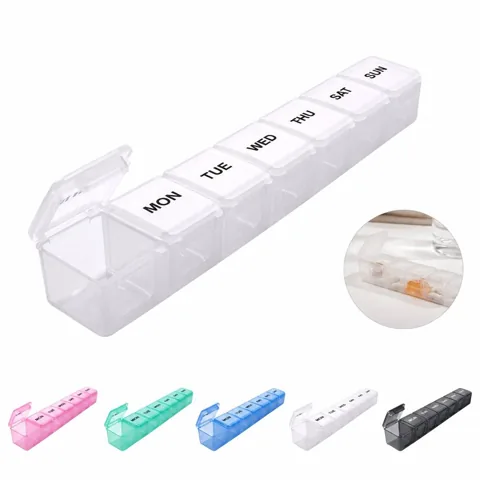 7 Day Pill Organizer, Portable Weekly Medication Box with Added Functionality 2