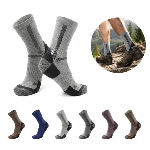 Merino Wool Cushioned Mid-Length Hiking Socks 2