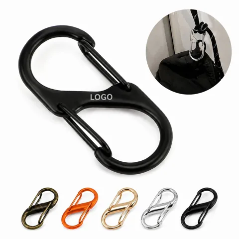 22 lb Alloy Spring Lock S-Carabiner Clip for Gear