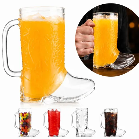17 oz Cowboy Boot Shot Glass Western Novelty Drinkware 2
