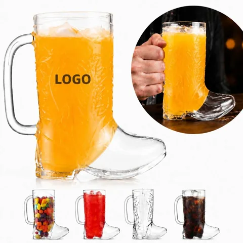 17 oz Cowboy Boot Shot Glass Western Novelty Drinkware