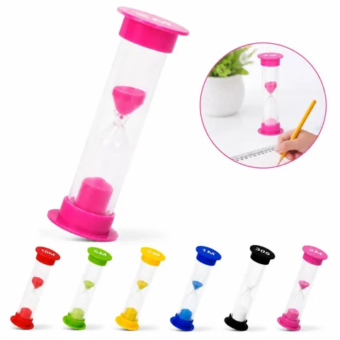 6-Pack Plastic Hourglass Sand Timers for Time Management 2