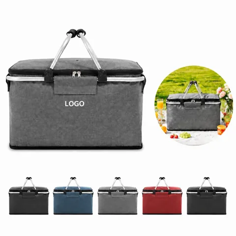 Foldable Insulated Picnic Basket 18L Leak-Proof Outdoor