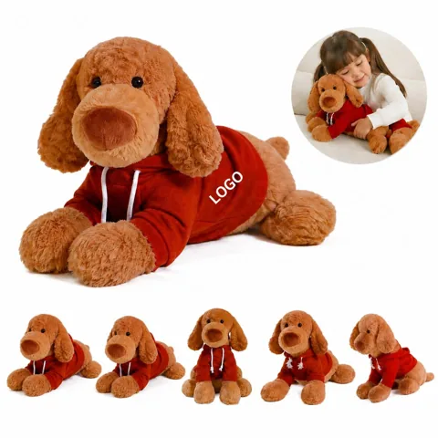 Weighted Plush Puppy Toy with Cozy Sweatshirt