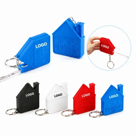 House-Shaped Tape Measure Keychain Set Portable Mini