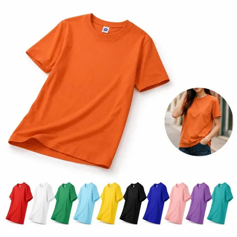 Premium Cotton Crew Neck Tee Casual Short Sleeve Shirt 2