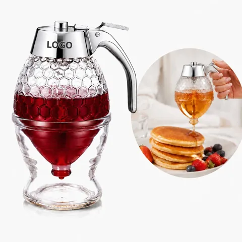 No-Drip Honey Syrup Dispenser, 8oz Precision Pour Bottle