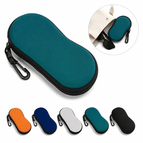 Chloroprene Rubber Zippered Eyewear Case with Hook 2