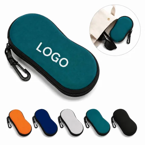 Chloroprene Rubber Zippered Eyewear Case with Hook