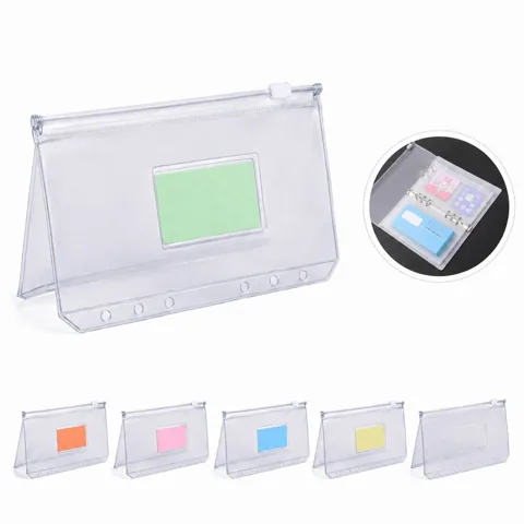 PU Leather 6-Ring Notebook with Detachable PVC Zipper Pouch 2