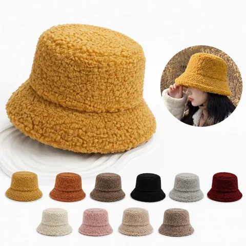 Lamb's Wool Thermal Bucket Hat for Cold Weather 2