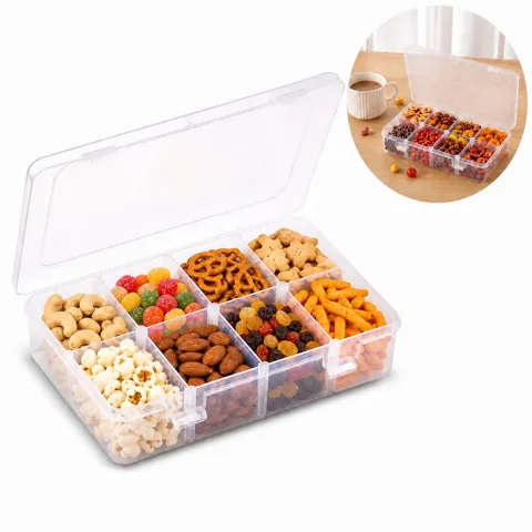 Clear Compartment Storage Box with Secure Lid for Organized 2
