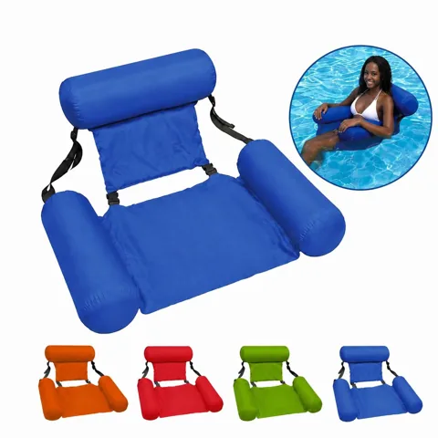 Foldable Backrest Inflatable Floating Lounge Bed for Water 2