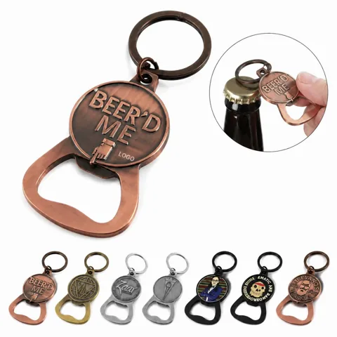 Customizable Enamel Bottle Opener Keychain for Keys & Bags