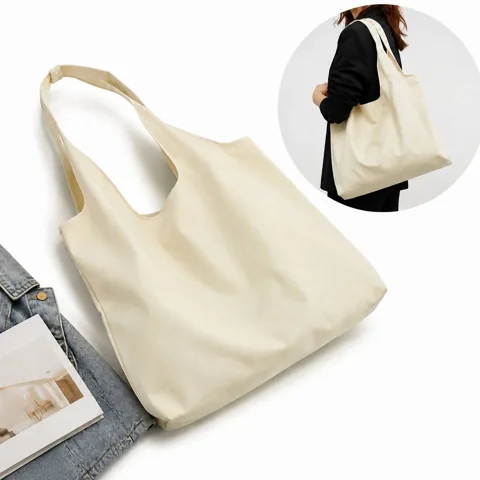 Reusable Canvas Tote Bag with Long Handles 2