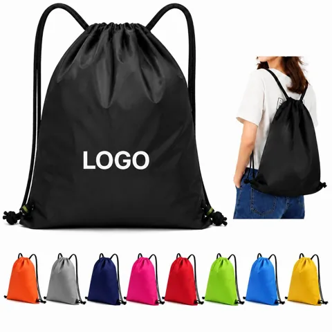 Foldable Drawstring Backpack with Adjustable Strap