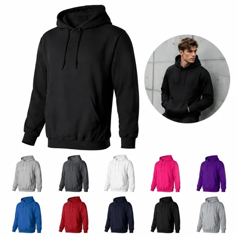 Cotton Blend Pullover Hoodie with Pockets for Men and Women 2