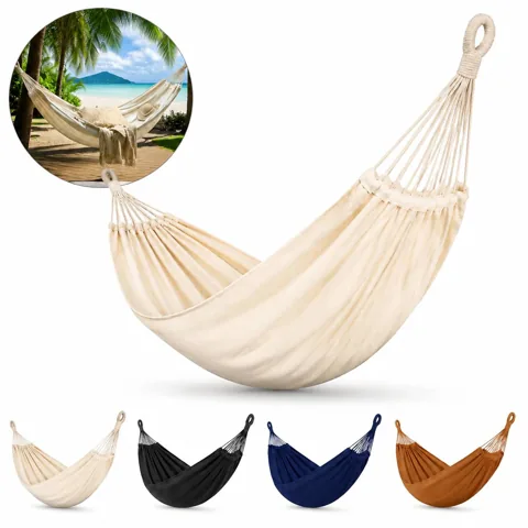 Double Poly-Cotton Hammock with Storage Bag for Two Outdoor 2