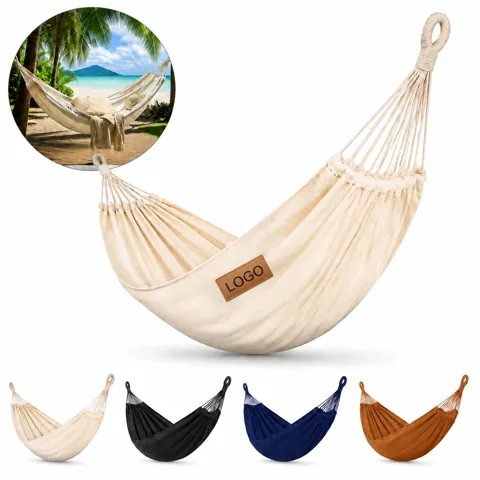Double Poly-Cotton Hammock with Storage Bag for Two Outdoor