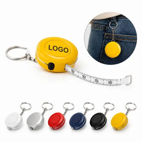 Tape Measure Keychain with Locking Retractable Tape
