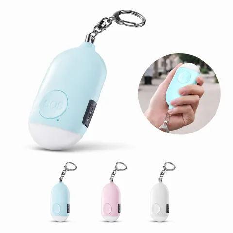 USB Rechargeable Personal Alarm Keychain 130dB Safety Siren 2
