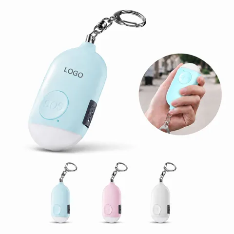USB Rechargeable Personal Alarm Keychain 130dB Safety Siren