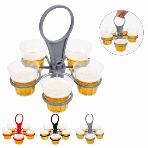 Foldable Rotatable 6-Cup Portable Drink Holder 2