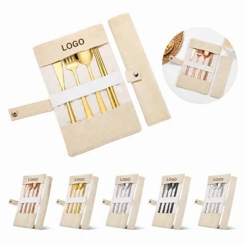 Stainless Steel Cutlery Travel Set with Case for On-the-Go