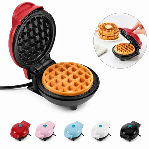 Mini 4-Inch Waffle Maker, Non-Stick Compact for Quick 2