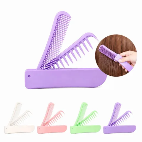 2-in-1 Folding Pocket Comb with Fine & Wide Teeth for Travel 2