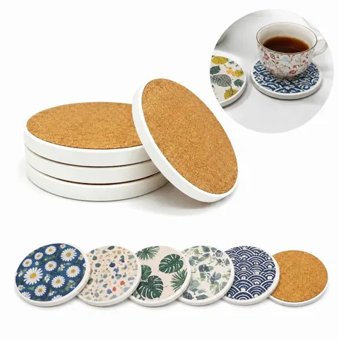 Natural Stone Absorbent Coaster for Drinks, Heat Resistant 2