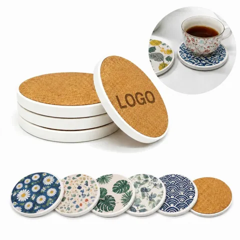 Natural Stone Absorbent Coaster for Drinks, Heat Resistant