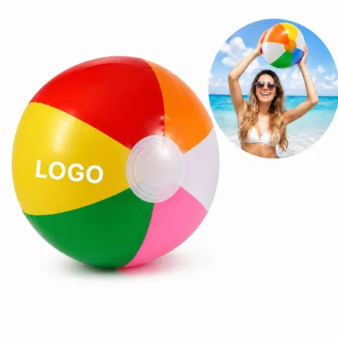 12 Inch Inflatable Rainbow PVC Beach Ball for Kids Outdoor