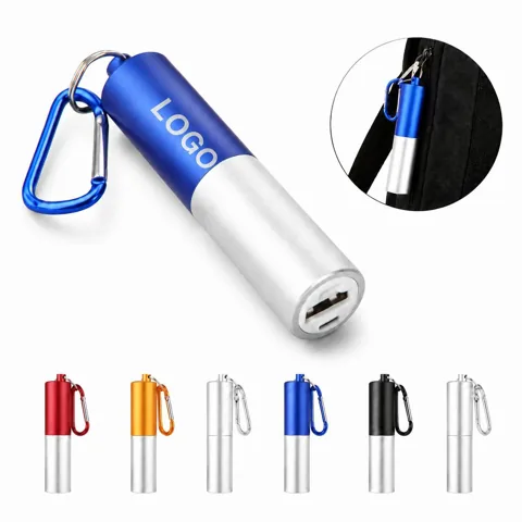 Lipstick Carabiner Power Bank 1500mAh Portable Charger