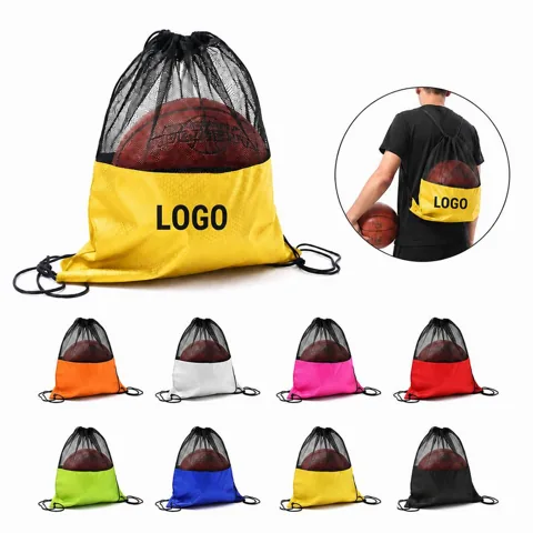 Drawstring Mesh Sportpack with Padded Laptop Sleeve