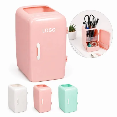 Mini Pink Fridge Pen Holder with Opening Door
