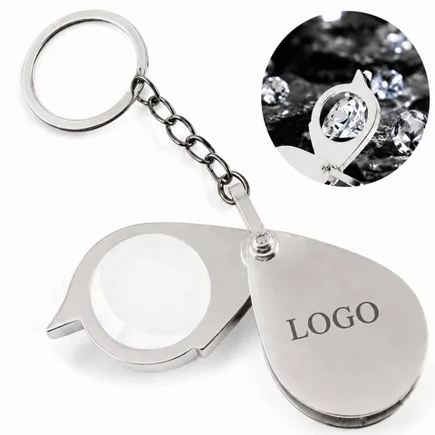 Foldable Keychain Magnifier for Pocket, Distortion-Free Lens
