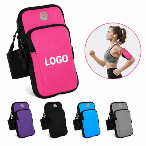 Dual-Compartment Running Armband with Adjustable Strap for Everyday Use 1