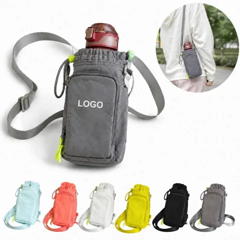 Insulated Water Bottle Carrier with Adjustable Strap