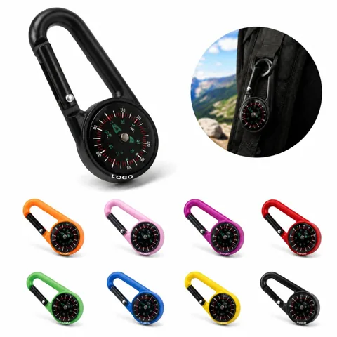 2-in-1 Carabiner Compass with Magnetic Navigation for Everyday Use