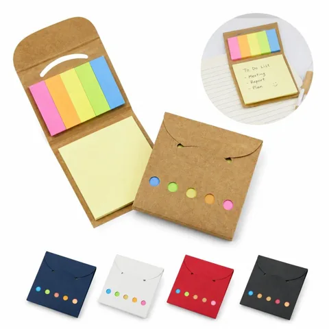 Flip Open Sticky Notes Set with 5-Color Flags 2