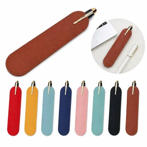 Single PU Leather Pen Case with Smooth Zipper Closure 2